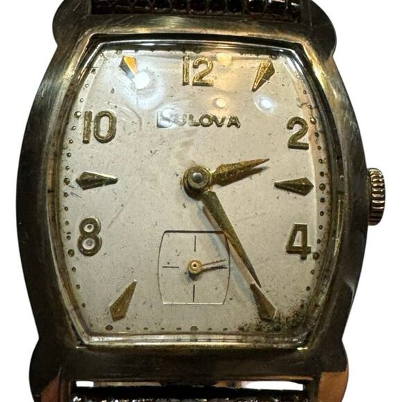 1950 - BULOVA - Vintage Manual Wrist Watch Genuine Lizard Band - Picture 3 of 15